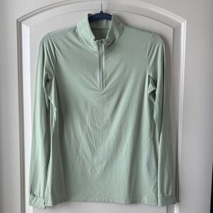 SmartPak Hadley SunShield 1/4 Zip Shirt- M- Light Fern Green w/ Mesh Sleeves